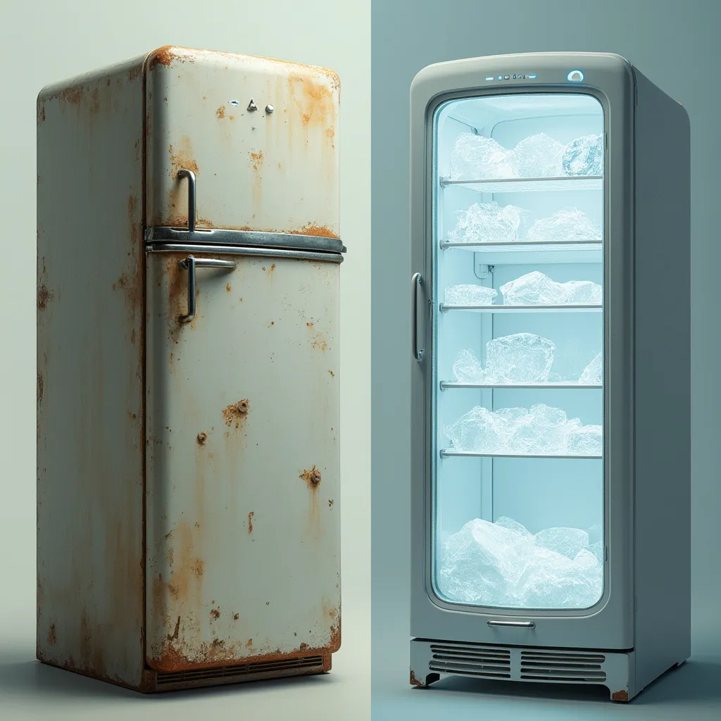 Comparación entre frigorífico antiguo y nuevo digital